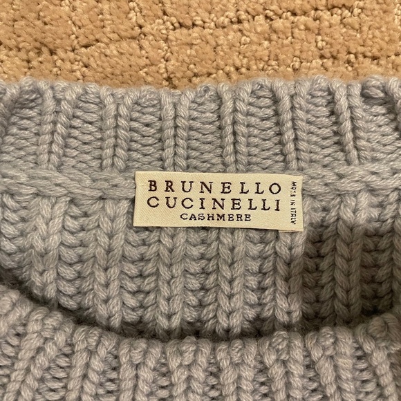Brunello Cucinelli 100% Cashmere Chunky Knit Sweater Sequence Sz M - Picture 4 of 12